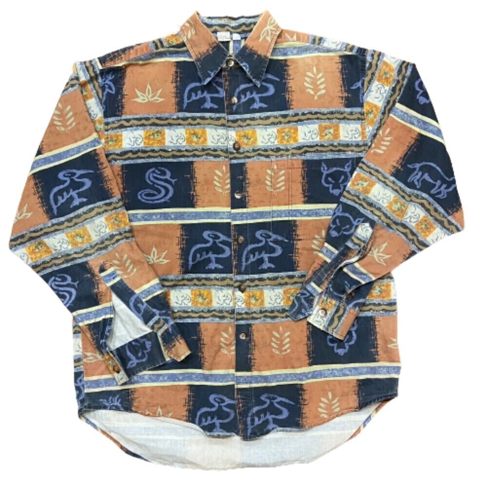 The Territory Ahead Vintage Tribal Print Aop Button Down Multicolor Shirt Medium